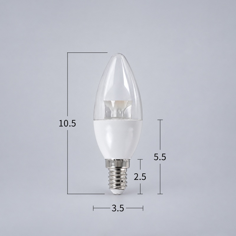 【L-E14-A-MARCH尖尾-5W-T+3000K(白座)】尺寸圖