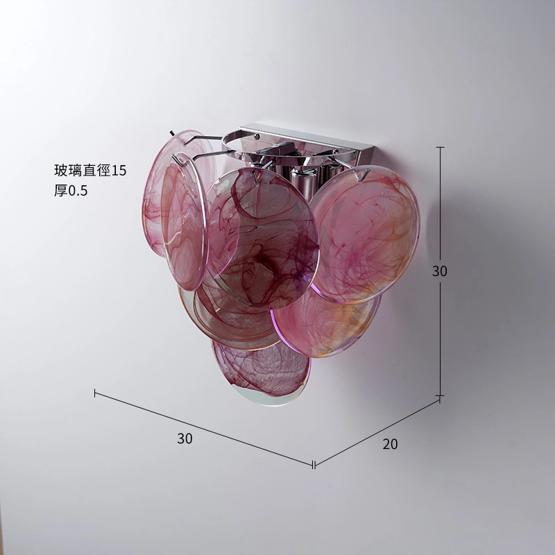 克羅彩壁燈-粉 尺寸圖