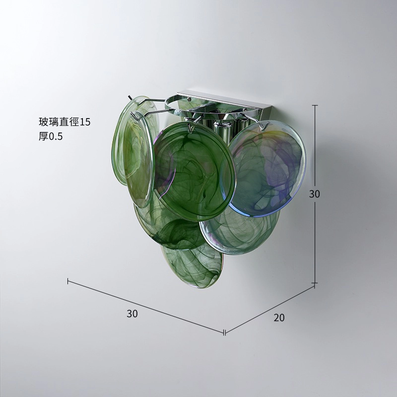 克羅彩壁燈-綠 尺寸圖