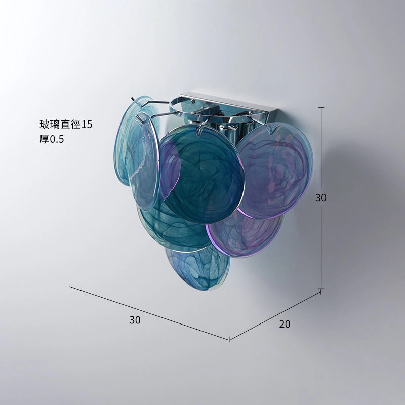 克羅彩壁燈-藍 尺寸圖