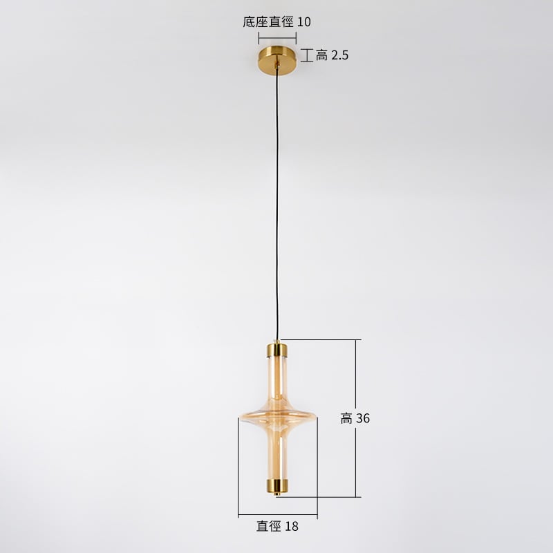 梵端吊燈-小(金) 尺寸圖